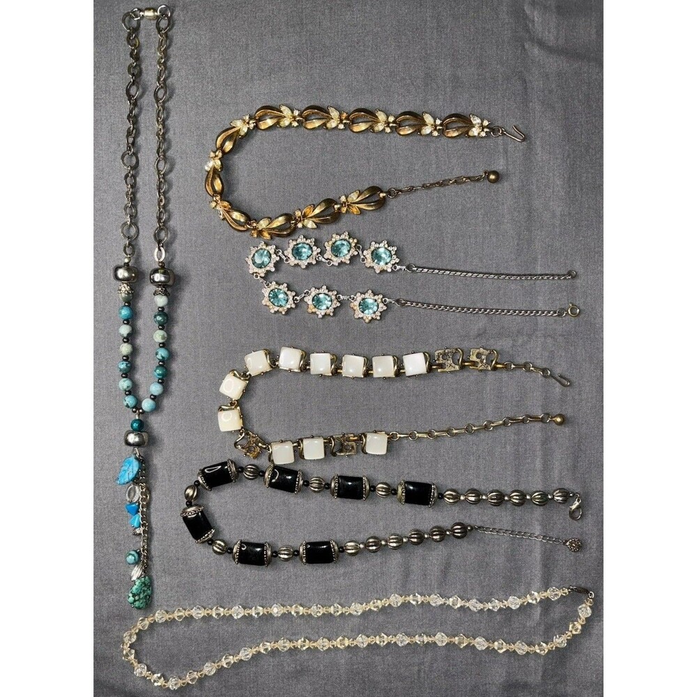 Costume Jewelry Craft Lot 6 Necklaces Mixed Beads Repair Repurpose